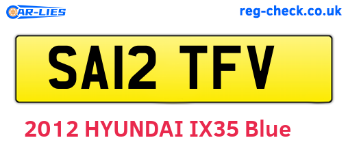 SA12TFV are the vehicle registration plates.