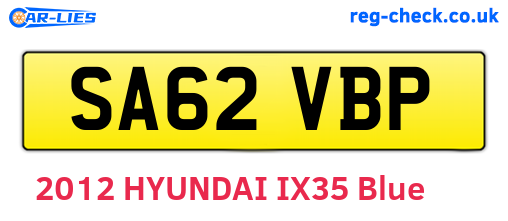 SA62VBP are the vehicle registration plates.