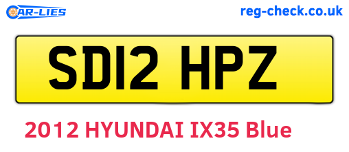 SD12HPZ are the vehicle registration plates.