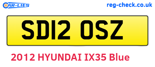 SD12OSZ are the vehicle registration plates.