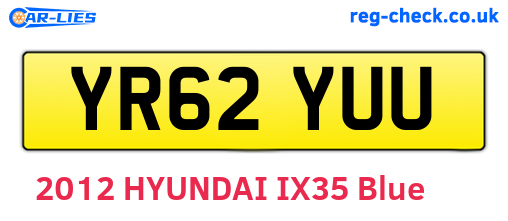YR62YUU are the vehicle registration plates.
