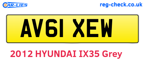 AV61XEW are the vehicle registration plates.