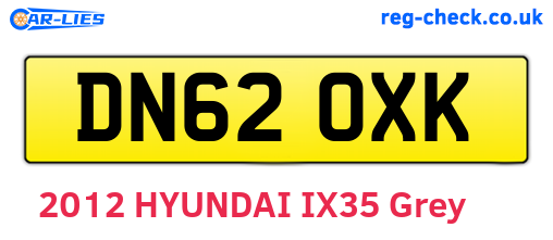 DN62OXK are the vehicle registration plates.