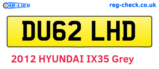 DU62LHD are the vehicle registration plates.