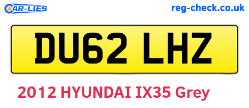 DU62LHZ are the vehicle registration plates.