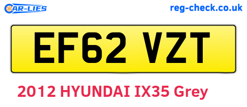 EF62VZT are the vehicle registration plates.
