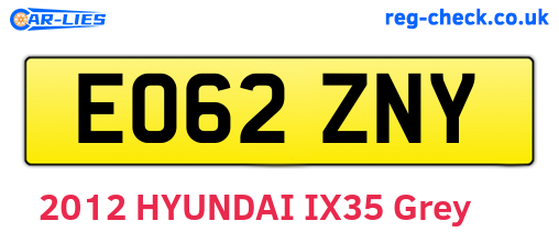 EO62ZNY are the vehicle registration plates.