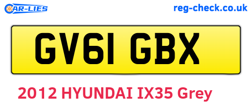 GV61GBX are the vehicle registration plates.