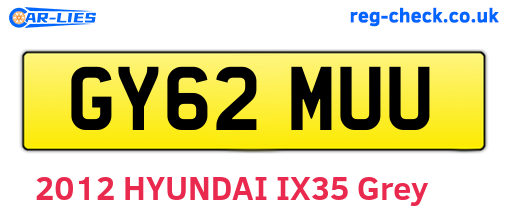 GY62MUU are the vehicle registration plates.