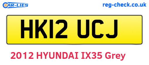 HK12UCJ are the vehicle registration plates.