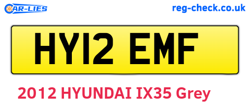 HY12EMF are the vehicle registration plates.