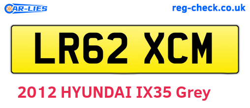 LR62XCM are the vehicle registration plates.