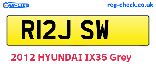 R12JSW are the vehicle registration plates.