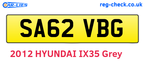 SA62VBG are the vehicle registration plates.