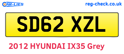 SD62XZL are the vehicle registration plates.