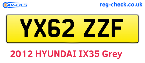YX62ZZF are the vehicle registration plates.