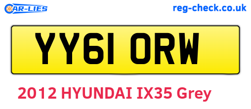 YY61ORW are the vehicle registration plates.