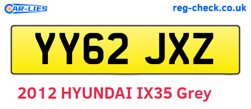 YY62JXZ are the vehicle registration plates.