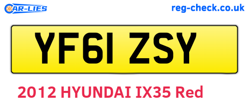 YF61ZSY are the vehicle registration plates.