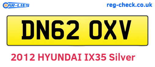 DN62OXV are the vehicle registration plates.