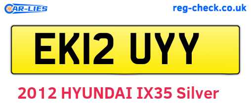 EK12UYY are the vehicle registration plates.