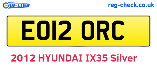 EO12ORC are the vehicle registration plates.