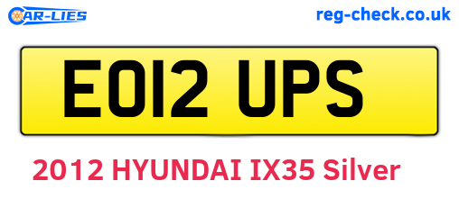 EO12UPS are the vehicle registration plates.