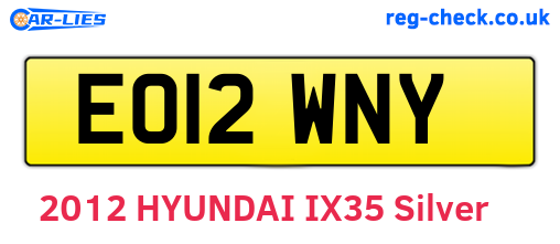 EO12WNY are the vehicle registration plates.