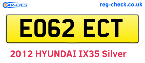 EO62ECT are the vehicle registration plates.