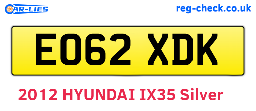 EO62XDK are the vehicle registration plates.