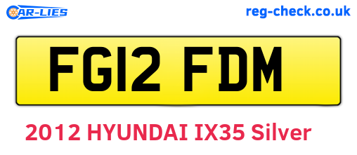 FG12FDM are the vehicle registration plates.