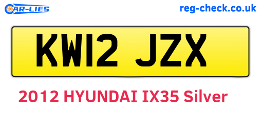 KW12JZX are the vehicle registration plates.