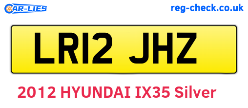 LR12JHZ are the vehicle registration plates.