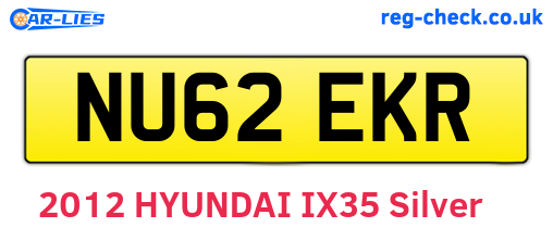 NU62EKR are the vehicle registration plates.