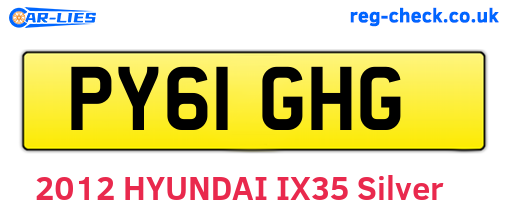 PY61GHG are the vehicle registration plates.