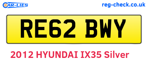 RE62BWY are the vehicle registration plates.