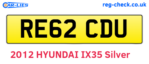 RE62CDU are the vehicle registration plates.