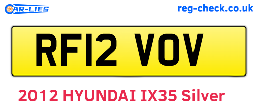 RF12VOV are the vehicle registration plates.