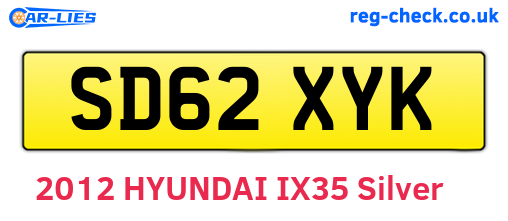 SD62XYK are the vehicle registration plates.