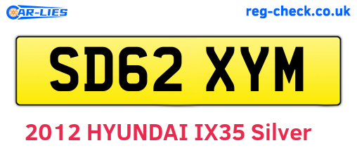 SD62XYM are the vehicle registration plates.