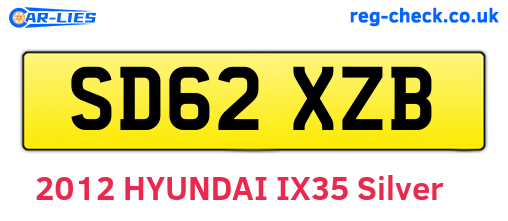 SD62XZB are the vehicle registration plates.