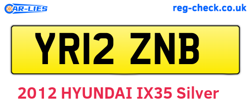 YR12ZNB are the vehicle registration plates.