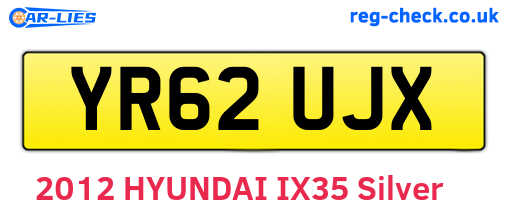 YR62UJX are the vehicle registration plates.