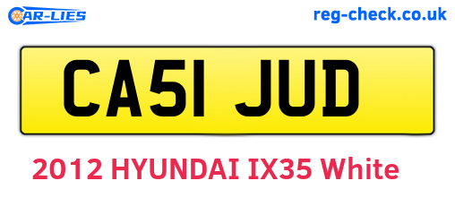CA51JUD are the vehicle registration plates.