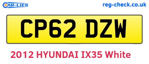 CP62DZW are the vehicle registration plates.