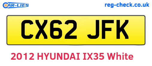 CX62JFK are the vehicle registration plates.
