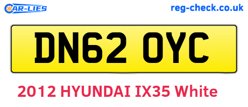 DN62OYC are the vehicle registration plates.