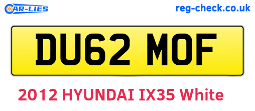 DU62MOF are the vehicle registration plates.