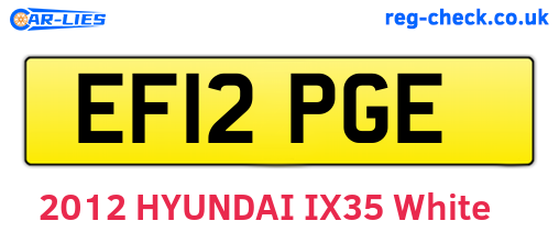 EF12PGE are the vehicle registration plates.