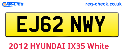 EJ62NWY are the vehicle registration plates.